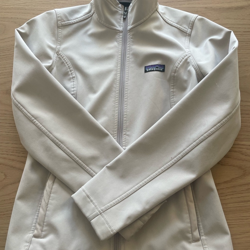 Patagonia Cream Jacket with Stand-Up Collar